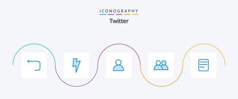 twitter blauw 5 icoon pak inclusief . tekst. manen. twitteren. gebruiker vector