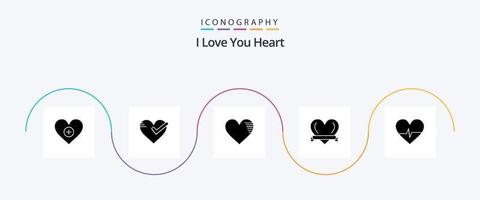 hart glyph 5 icoon pak inclusief verslaan. liefde. Kruis aan. hart. favoriete vector