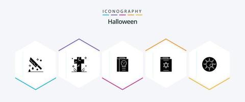 halloween 25 glyph icoon pak inclusief magie. halloween. graf. legende. fantasie vector