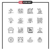 16 creatief pictogrammen modern tekens en symbolen van Verenigde Staten van Amerika van chemie vrijheid buis bewerkbare vector ontwerp elementen