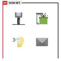 4 gebruiker koppel vlak icoon pak van modern tekens en symbolen van voedsel persoonlijk gereedschap pakket veiligheid bewerkbare vector ontwerp elementen