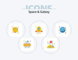 ruimte en heelal vlak icoon pak 5 icoon ontwerp. . . ruimte. ruimte. planeet vector