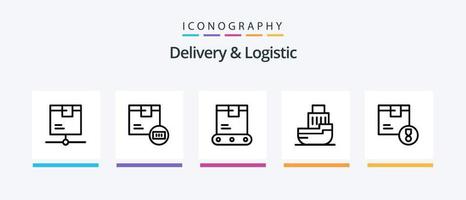 levering en logistiek lijn 5 icoon pak inclusief document. controleren. Verzenden. Product. levering. creatief pictogrammen ontwerp vector