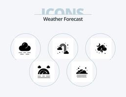 weer glyph icoon pak 5 icoon ontwerp. . maan. het weer. bliksem. wolk vector