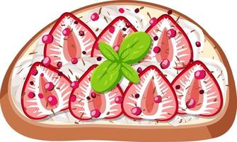 bovenaanzicht van brood met fruit topping vector