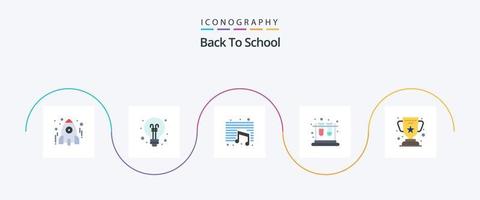 terug naar school- vlak 5 icoon pak inclusief prestatie. testen. terug naar school. laboratorium. school- vector