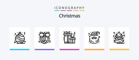 Kerstmis lijn 5 icoon pak inclusief flessen. alcohol. taart. Kerstmis. kerstmis. creatief pictogrammen ontwerp vector