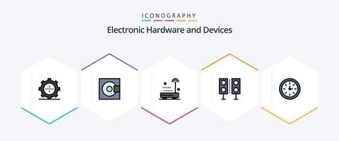 apparaten 25 gevulde lijn icoon pak inclusief technologie. producten. technologie. elektronica. technologie vector