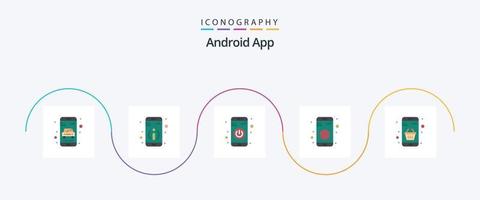 android app vlak 5 icoon pak inclusief kar. mand. schakelaar. teken. gegevens vector