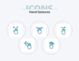 hand- gebaren blauw icoon pak 5 icoon ontwerp. drie vingers. hand. meerdere tik. gebaren. Rechtsaf vector