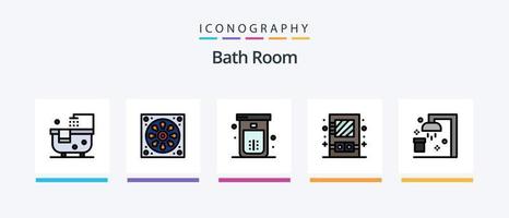 bad kamer lijn gevulde 5 icoon pak inclusief schoon. douche. bad. schoonmaak. bad. creatief pictogrammen ontwerp vector