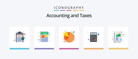 belastingen vlak 5 icoon pak inclusief bankieren. wiskunde. belastingen. financiën. marketing. creatief pictogrammen ontwerp vector