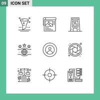 reeks van 9 modern ui pictogrammen symbolen tekens voor aarde kampioenschap verdieping kampioen nat bewerkbare vector ontwerp elementen