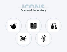 wetenschap glyph icoon pak 5 icoon ontwerp. . wetenschap. voedsel. laboratorium. buis vector