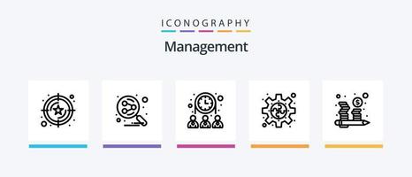 beheer lijn 5 icoon pak inclusief actief aan het leren. werving. beheer. in dienst nemen. aanvrager. creatief pictogrammen ontwerp vector