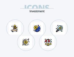 investering lijn gevulde icoon pak 5 icoon ontwerp. munten. online. bedrijf. investering. geslaagd vector