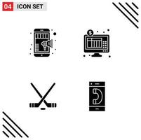 gebruiker koppel solide glyph pak van modern tekens en symbolen van online ijs sport mobiel afzet internet bank Amerikaans bewerkbare vector ontwerp elementen