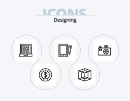 ontwerpen lijn icoon pak 5 icoon ontwerp. ontwerp. cel. Speel. mobiel. dollar vector