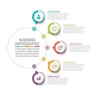 cirkel infographic tmplate met 5 opties. vector