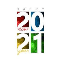 gelukkig nieuwjaar 2021, horizontale banner. brochure of kalender omslagontwerpsjabloon. omslag van zakelijke agenda voor het jaar 2021. de kunst van het papier knippen. vector