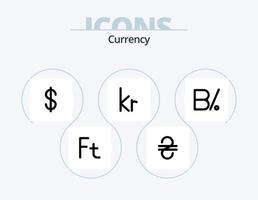 valuta lijn icoon pak 5 icoon ontwerp. Hongarije. forint. munteenheid. munteenheid. Ghanees vector