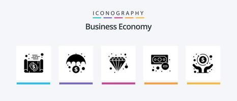 economie glyph 5 icoon pak inclusief resultaat. economie. bescherming. bedrijf. financiën. creatief pictogrammen ontwerp vector