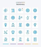 creatief biochemie 25 blauw icoon pak zo net zo turbine. wetenschap. chemie. petri. chemie vector