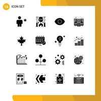 voorraad vector icoon pak van 16 lijn tekens en symbolen voor blad munten voedsel investering online bewerkbare vector ontwerp elementen