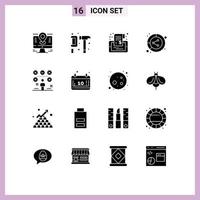 universeel icoon symbolen groep van 16 modern solide glyphs van gegevens analyse uitrusting label telefoon bewerkbare vector ontwerp elementen