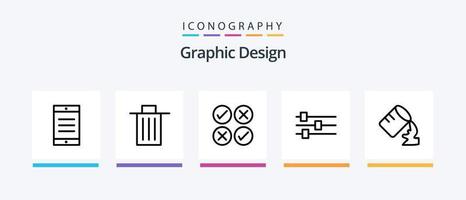 ontwerp lijn 5 icoon pak inclusief . anker. cel. creatief pictogrammen ontwerp vector