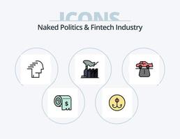 naakt politiek en FinTech industrie lijn gevulde icoon pak 5 icoon ontwerp. leger. gevecht. val. uk. Europese vector