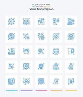 creatief virus transmissie 25 blauw icoon pak zo net zo hoofdpijn. buizen. anatomie. vullen. bacterie vector