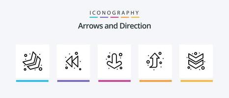 pijl lijn 5 icoon pak inclusief . Rechtsaf. links. rug. richting. creatief pictogrammen ontwerp vector