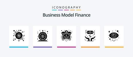 financiën glyph 5 icoon pak inclusief investering. financiën. geld. digitaal. blockchain. creatief pictogrammen ontwerp vector