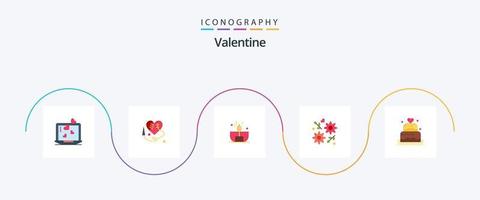 Valentijn vlak 5 icoon pak inclusief donker. liefde. naaien hart. dag. Valentijn vector