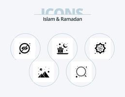 Islam en Ramadan glyph icoon pak 5 icoon ontwerp. moslim. geloof. Blind. mubarak. Islam vector