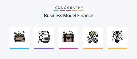 financiën lijn gevulde 5 icoon pak inclusief transactie. lening. doelwit. kosten. stroom. creatief pictogrammen ontwerp vector