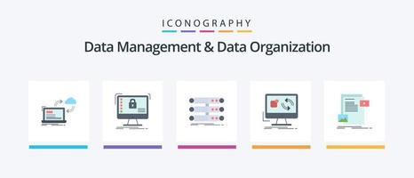 gegevens beheer en gegevens organisatie vlak 5 icoon pak inclusief sollicitatie. update. systeem. gegevens. rek. creatief pictogrammen ontwerp vector