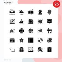 reeks van 25 modern ui pictogrammen symbolen tekens voor pin kaart weer plaats e-mail bewerkbare vector ontwerp elementen