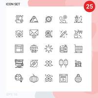 25 universeel lijnen reeks voor web en mobiel toepassingen ontwerp ziekenhuis klok medisch mobiel bewerkbare vector ontwerp elementen