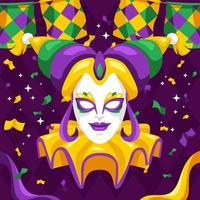 mardi gras met maskerkarakter vector