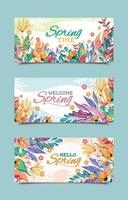 kleurrijke lente banner sjablonen vector