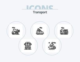 vervoer lijn icoon pak 5 icoon ontwerp. vervoer. vrachtwagen. vervoer. vervoer. busje vector