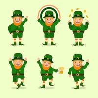 schattige kabouter st. patrick's day karakterverzameling vector