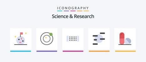 wetenschap vlak 5 icoon pak inclusief . strip. ruimte. geneesmiddel. creatief pictogrammen ontwerp vector