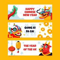 chinese traditionele mascotte banner vector