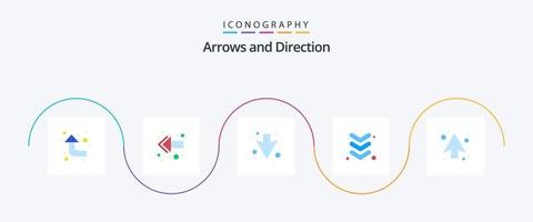 pijl vlak 5 icoon pak inclusief . richting. vol. omhoog. pijl vector