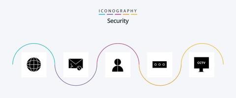 veiligheid glyph 5 icoon pak inclusief spion. camera. avatar. veiligheid. dief vector