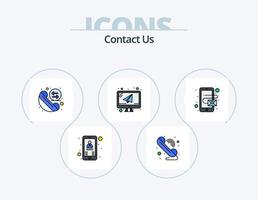 contact ons lijn gevulde icoon pak 5 icoon ontwerp. aandelenbeurs. mobiel. marketing. e-mail. bericht vector