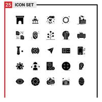 universeel icoon symbolen groep van 25 modern solide glyphs van alarm fabriek geschenk verontreiniging carnaval bewerkbare vector ontwerp elementen